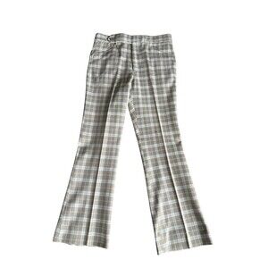 Vintage 70s Sansabelt Plaid Flare Pants Men’s 38x30 Retro Golf Trousers